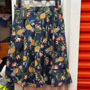 Andis Tropical Print A-Line Skirt